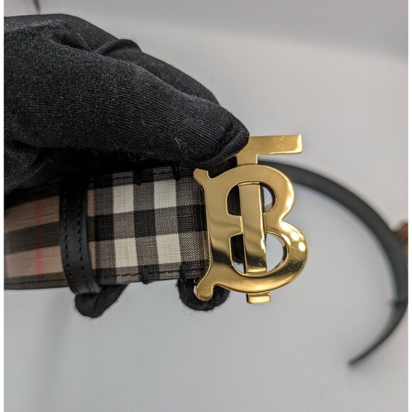 Burberry Unisex TB Check Belt Archive Beige S main image 9